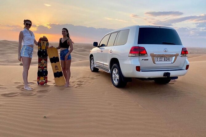 Abu Dhabi: 4-Hour Morning Safari with Camel Ride & Sand boarding - 4x4 Land Cruiser pickup: smooth when it’s on time