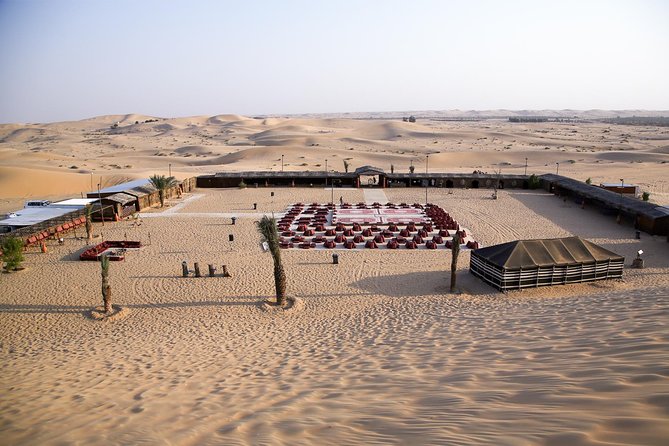 Abu Dhabi Desert Safari (Dune Bashing, BBQ Dinner, Camel Ride & Sand Skii) - Camp Night: BBQ Dinner, Tea, Dates, and the Desert Atmosphere