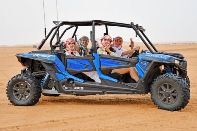 All in one Dubai Desert Safari ATV or Buggy Camelride BBQ Dinner - Lahbab Red Dune: ATV driving, dune bashing, and sunset photos