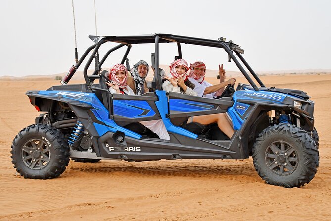 All in one Dubai Desert Safari ATV or Buggy Camelride BBQ Dinner - Lahbab Red Dune: ATV driving, dune bashing, and sunset photos