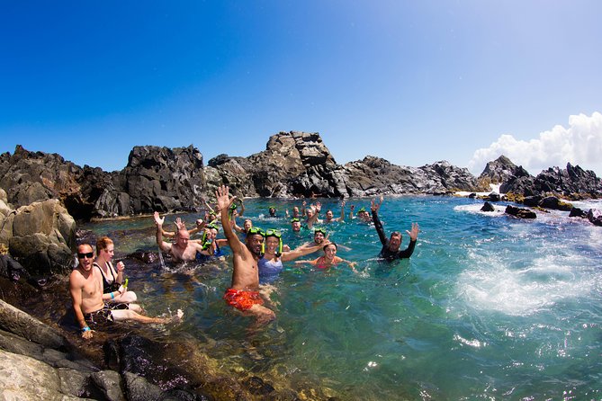 Aruba Natural Pool and Indian Cave Rugged Jeep Safari - Natural Pool (Conchi) Swim: Volcanic Protection and Real Wave Theater