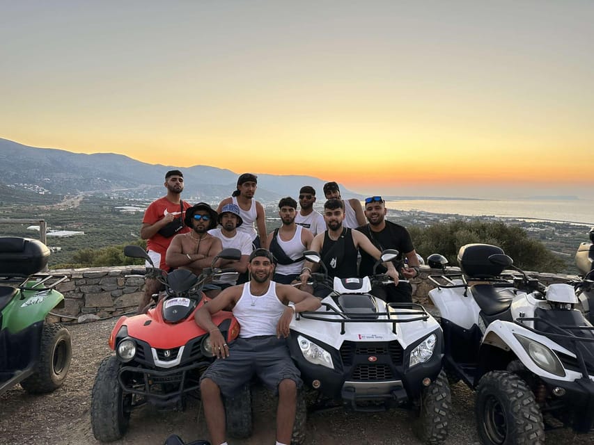 Crete: Off-Road Quad Safari Evening Tour with Hotel Transfer - Malia Port Views and Potamos Beach Stops