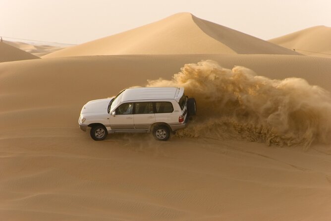 Desert Safari Abu Dhabi w/ Sand Boarding, Camel Ride & BBQ Dinner - The 4x4 dune ride: camel farm energy and real dune bashing