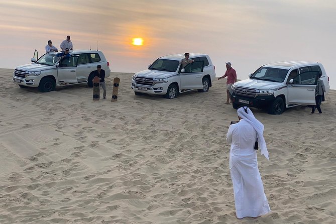 Desert Safari Adventure 4 hours from Doha with Pickup - Your 4x4 Dune Bashing + Sandboarding Session