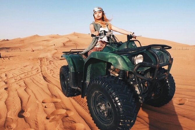 Desert Safari Dubai 25 minutes Quad Bike Free Camel Ride BBQ Dinner - The Land Cruiser Dune Bashing Block: 30 Minutes of Pure Sand Physics