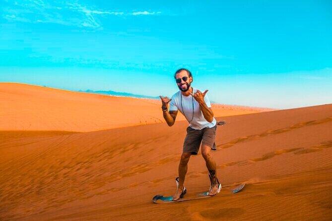 Desert Safari Dubai 30 Mins Quad Bike, Sand Board, Camel Ride BBQ - Into the Lehbab Red Sands: Tire Deflation, Dune Bashing, Photos