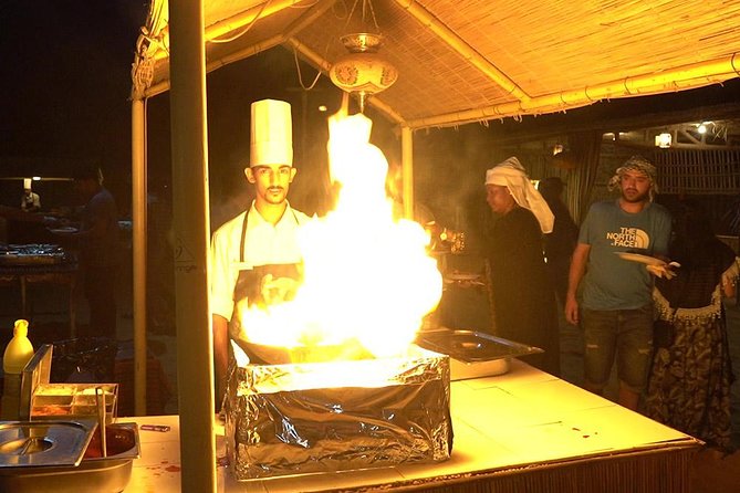 Desert Safari in 4X4 through Lahbab Desert with BBQ Dinner - BBQ Dinner With Vegetarian Options and the Live Show Package