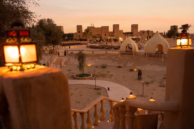 Desert Safari: Luxury Fortress Dinner, Camel Ride & Dune Bashing - Live Entertainment: Belly Dancing, Tanoura, Fire, and Dabke