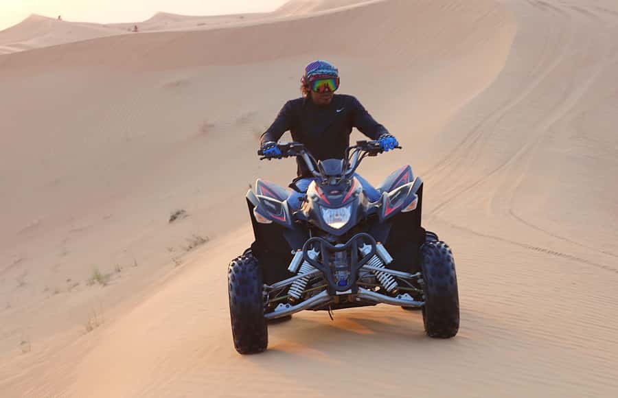 Desert Safari, Quad Bike, Camel Ride, Falcon & Sandboarding - The Doha pickup and the ride out: AC comfort before the sand chaos