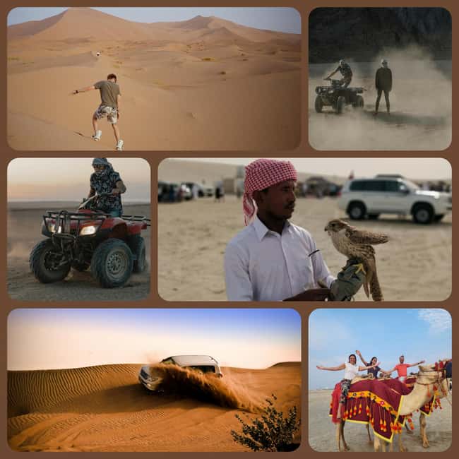 Desert Safari, QuadBike,Dune buggy, Sandboarding & CamelRide - From Doha Hotel Pickup to Desert Start in 45–60 Minutes