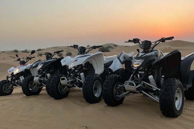 Desert Safari W/BBQ Dinner, Quad Bike, Camel Ride, & Sandboarding - Royal Adventure camp welcome: coffee, dates, photos, and henna