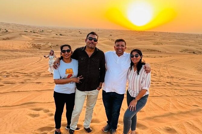 Desert Safari with Dune bashing BBQ Dinner and More Activities - Sandboarding, camel ride, and shisha at camp