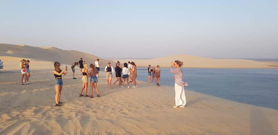 Doha Desert Safari, Camel Ride, Sandboarding & Inland Sea - Camel area stopover: tea, photos, and a short ride