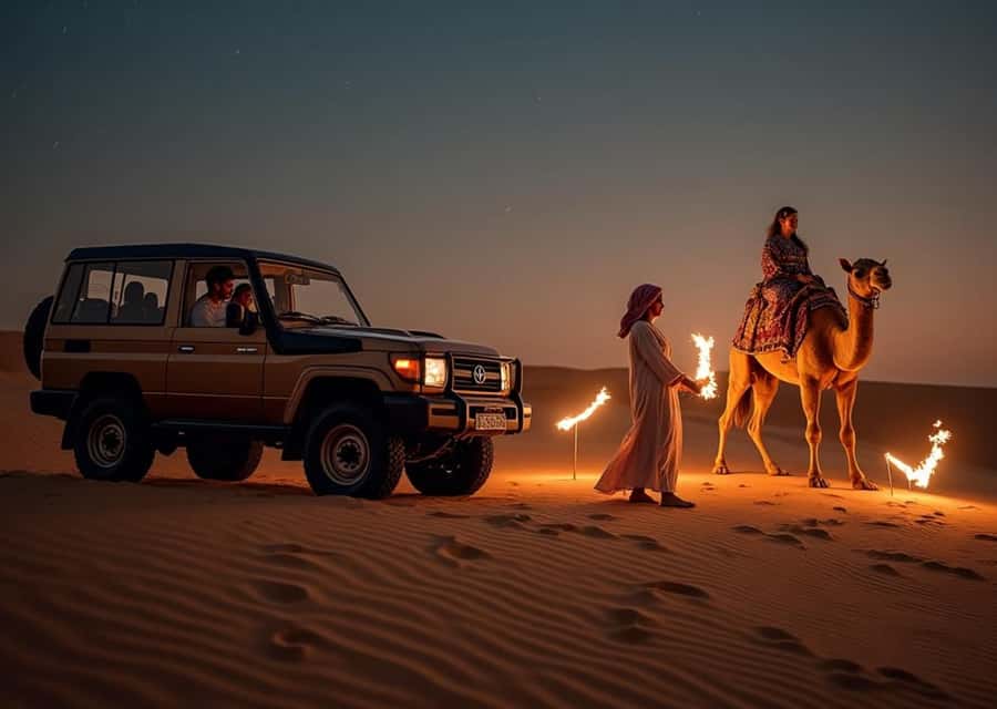 Doha: Nighttime Desert Safari with Dune Bashing & Camel Ride - The Jeep Experience: Dune Bashing That’s Fun, Not Random