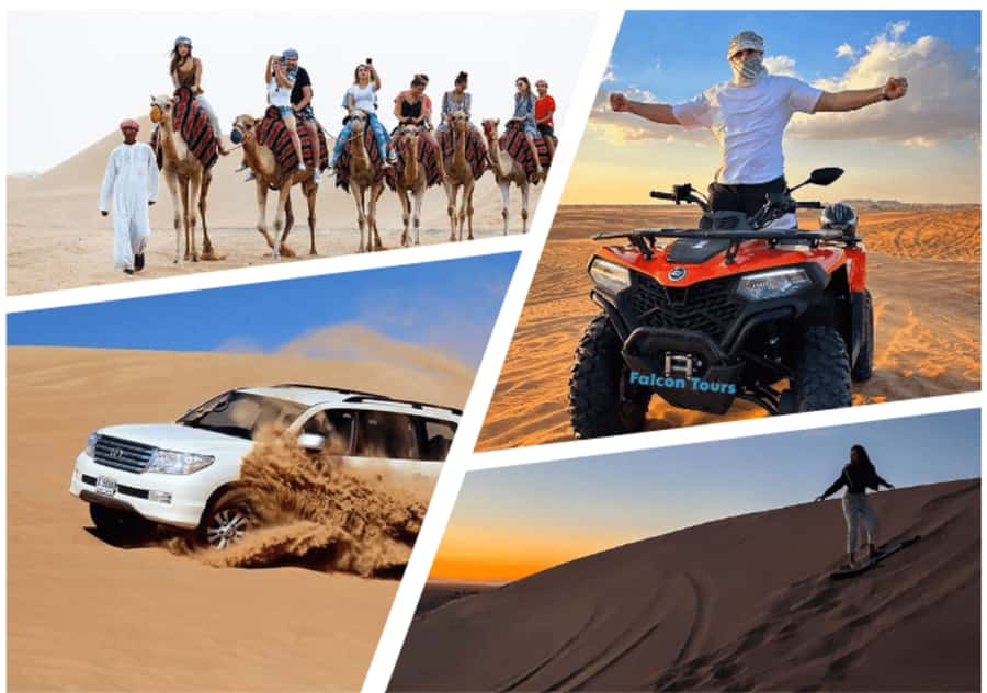 Doha Safari: ATV Ride, Dune Bashing, & Sandboarding Fun - Camp area stop: quad biking setup, safety briefing, and photos