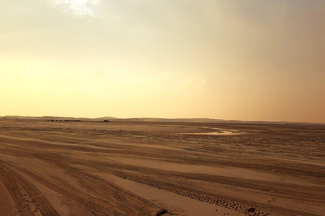 Doha: Sunrise /Sunset Desert Safari with Sand Boarding,Camel ride - Dune Bashing in an Air-Conditioned 4x4: Fast, Loud, and Fun
