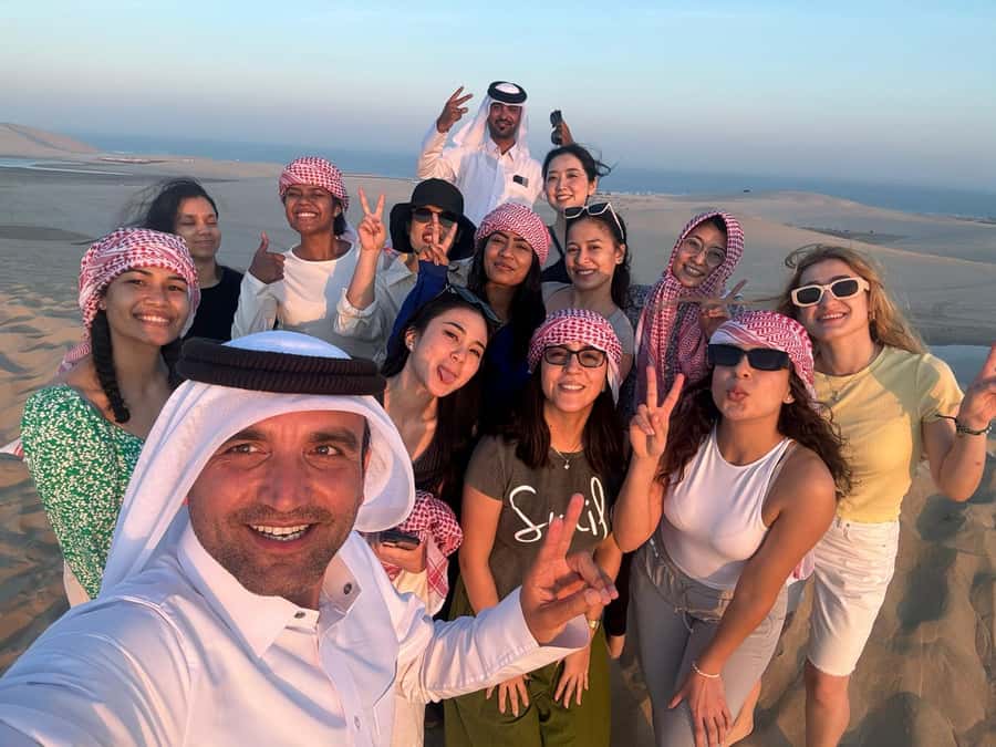 Doha: Sunset Safari, Dune Bashing, Sandboarding & Camel Ride - A short safari that still feels like an event
