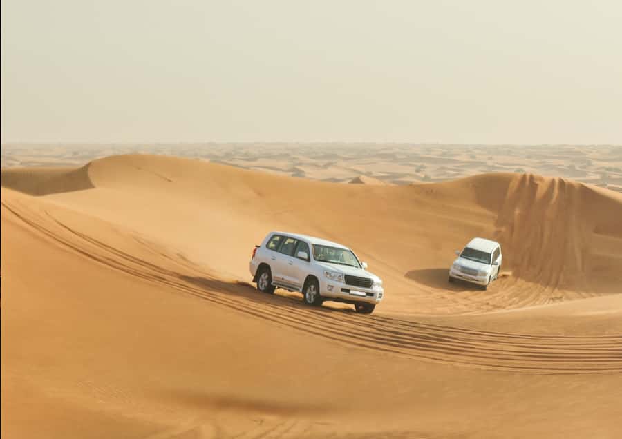 Doha: Sunset Safari, Dune Bashing, Sandboarding & Camel Ride - The sunset finish at the Inland Sea: short, but timed right