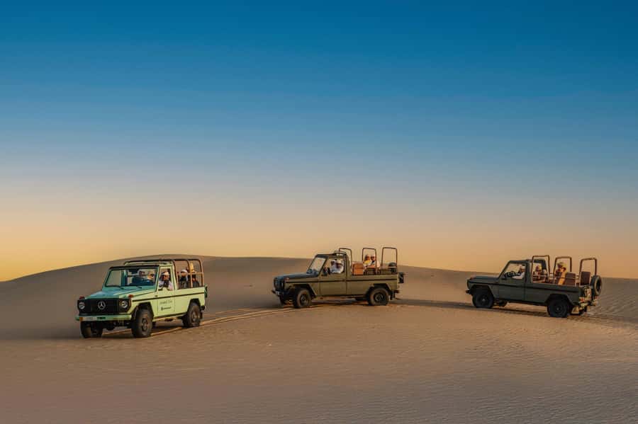 Dubai: Al Marmoom Oasis Safari, Animal Spotting & Breakfast - Riding the open-air Vintage G-Class through the reserve