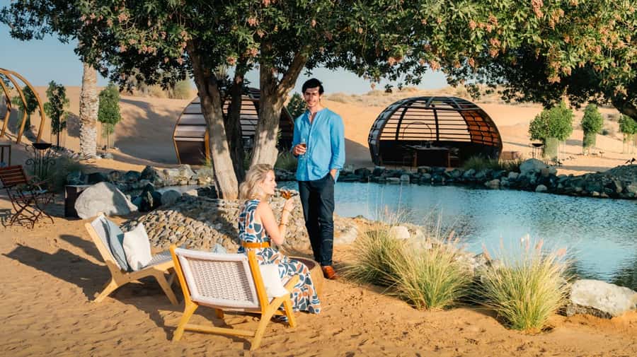 Dubai: Conservation Drive & Platinum Breakfast - Camel Ride and Oasis Time: Nice, Short, and Optional-Feeling