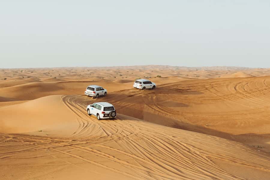 Dubai: Desert Safari, Camel Ride, and BBQ Dinner - Your Afternoon Pickup and the 4WD Ride Out to the Dunes