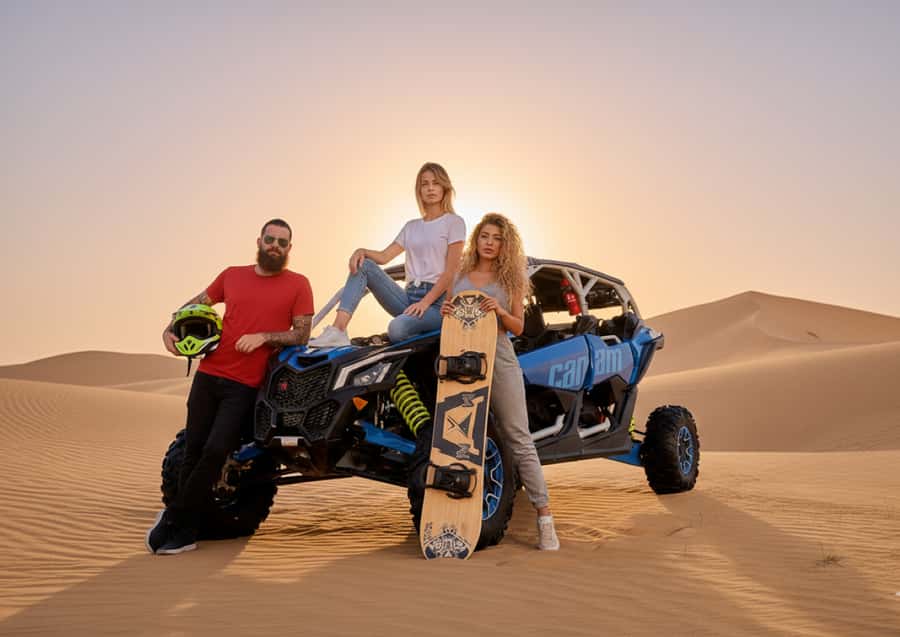Dubai: Desert Safari, Quad Bike, Sandboarding, Camels & BBQ - Evening Shows: Arabic Horse, Yola Dance, Falconry, and a Fire Finale