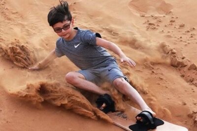 Dubai Desert Safari Sand board Camel Ride & Quad Bike - Sandboarding: Red Sand to Your Boots