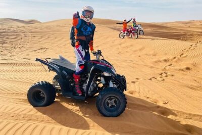 Dubai Desert Safari Tour with Quad Bike for 60mins & BBQ Dinner. - Getting picked up in Dubai or Sharjah (and what that means for your timing)