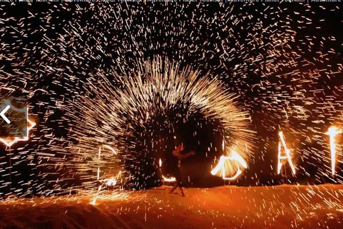 Dubai desert safari with 4x4 Dune Bashing,Camel Ride sand board - The Shows: Zumba, Tanura, Belly Dance, and Fire