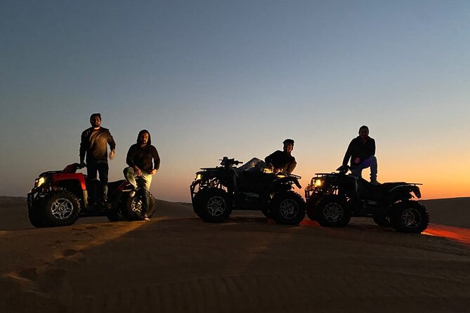 Dubai Desert Safari with ATV(optional)& Sandboarding Experience with BBQ Dinner - Pickup, return transfers, and small-group energy