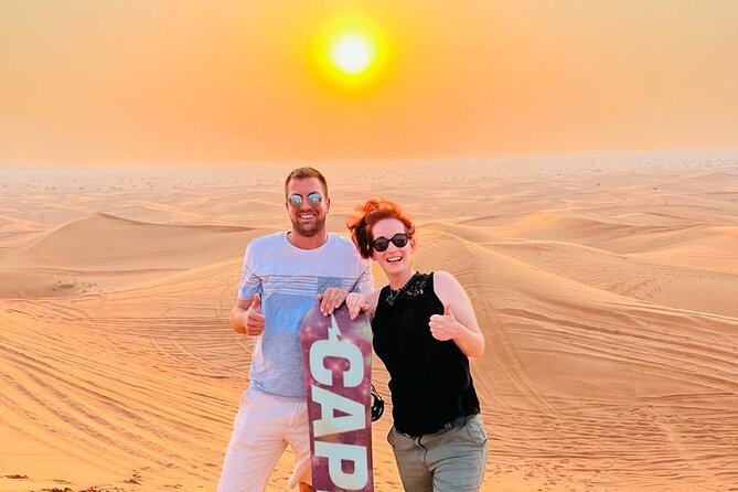 Dubai Desert Safari with Camel Ride, Sand surf, & BBQ Dinner - Bedouin Camp Welcome: Dates, Coffee, Shawarma, Falafel, and Calm