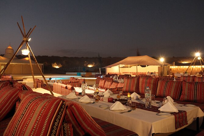 Dubai Desert Safari with Desert Camp Dinner, Camel Ride & Shows - Henna, palm reading, and falcon interaction: the hands-on value