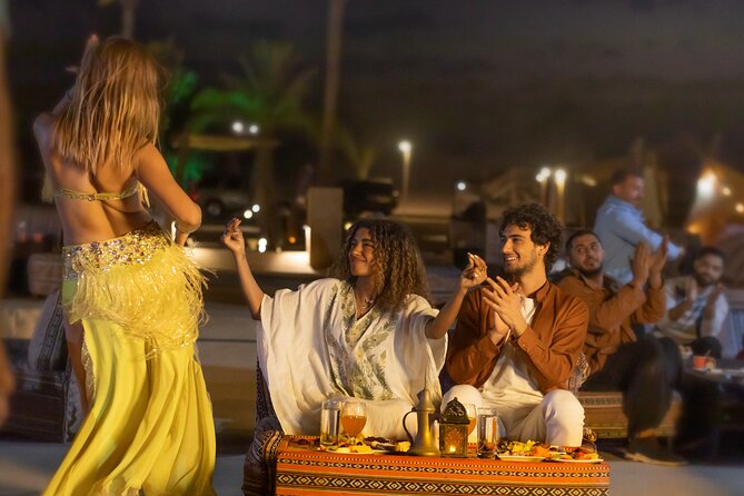 Dubai Desert Safari with Desert Camp Dinner, Camel Ride & Shows - The desert camp dinner: banquet style with live BBQ stations