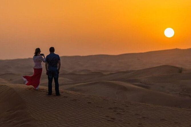 Dubai Desert Safari With Dinner And Live Shows - Sunset Photos and Night Shows: Tanura, Fire, and Belly Dancing