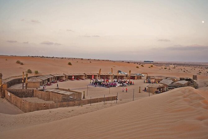Dubai Evening Desert safari & BBQ Dinner-Pickup From Dubai mall - The Bedouin-style camp: BBQ dinner plus the show package