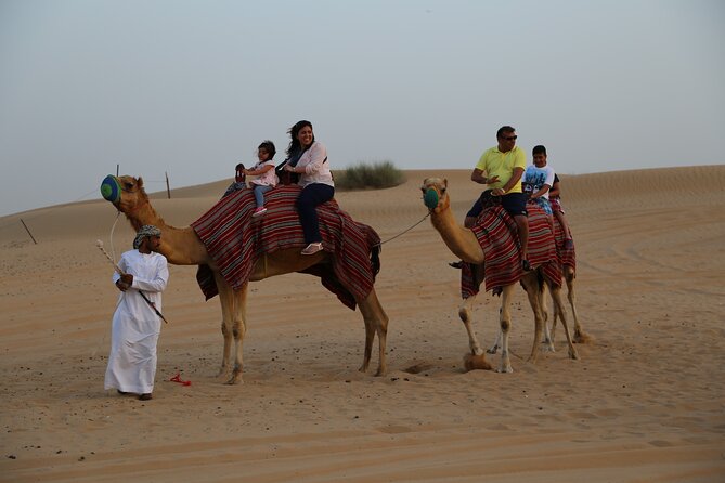 Dubai Evening Desert Safari with Thrilling Dune Buggy Adventure - Camel ride and photos: a calmer pause before the bigger jolts