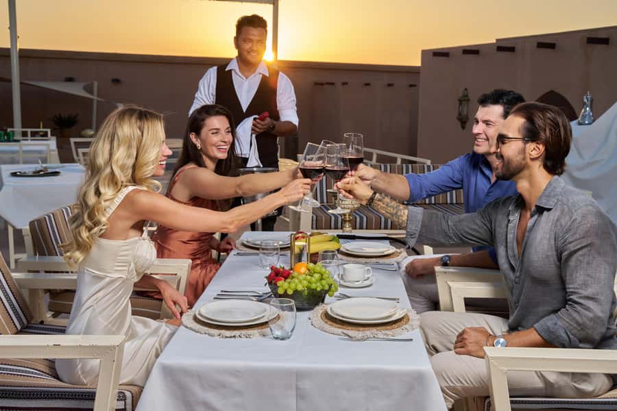 Dubai: Exclusive VIP Desert Safari Dinner with Live Show - Lahbab desert: 45 minutes of red dune bashing and sandboarding