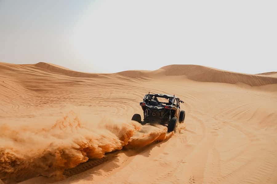 Dubai: Extreme Can-Am Buggy Desert Safari Adventure - First hour in the desert: briefing, safety gear, and getting ready to drive