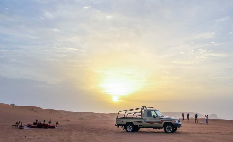 Dubai: Morning Desert Safari with Camel Ride & Sandboarding - Getting to Lahbab Desert: pickup zones and the road time
