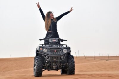 Dubai: Morning Quad bike & Safari Adventure , Sandboarding, camel - 4x4 Dune Bashing in the Red Dunes: Speed With a Safety Brief
