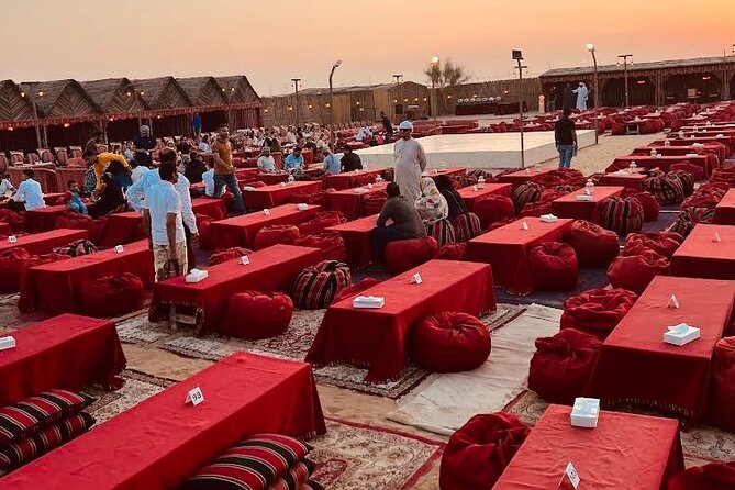 Dubai Premium Desert Safari Red Duns Camel sandbord & Premium BBQ - The desert camp and premium BBQ dinner: what’s actually included