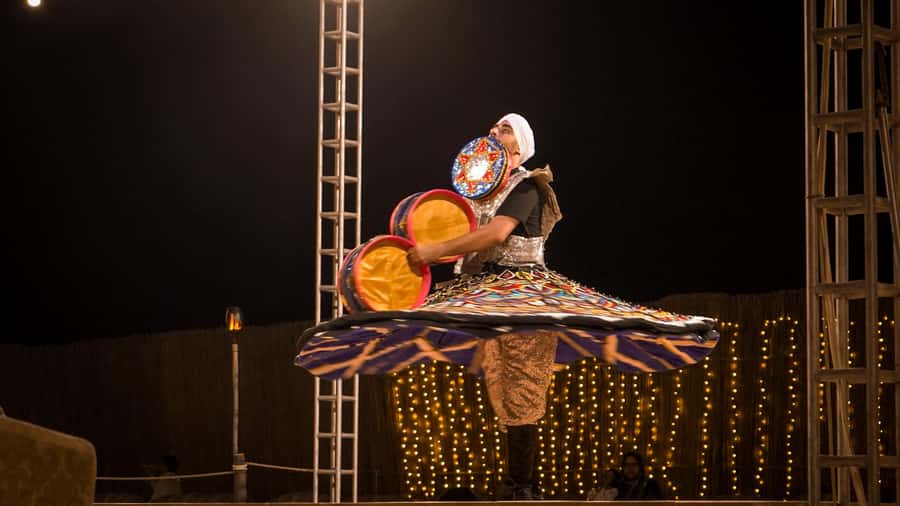 Dubai: Premium Red Dune Safari with Sandboarding & BBQ - BBQ Dinner Buffet and the Desert Show Lineup