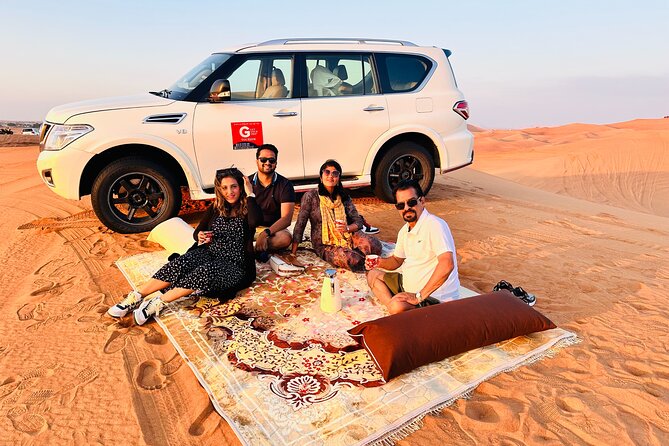 Dubai Private 4x4 Car Desert Safari with Dinner, Camel, and Show - The Desert Camp Area: Shisha, Henna Painting, Arabian Sweets, and Gahwa