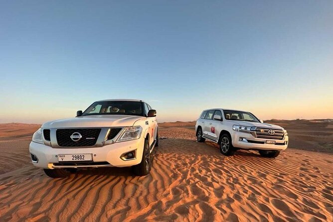 Dubai Private 4x4 Car Desert Safari with Dinner, Camel, and Show - Live Performances Under the Night Sky: Belly Dancing, Tanoura, and Fire
