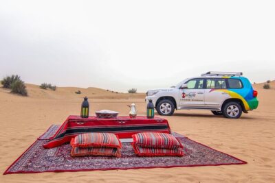 Dubai Private Premium Desert Safari with BBQ Dinner in 4WD - Stop at the camel farm: a calm start before the sand goes wild