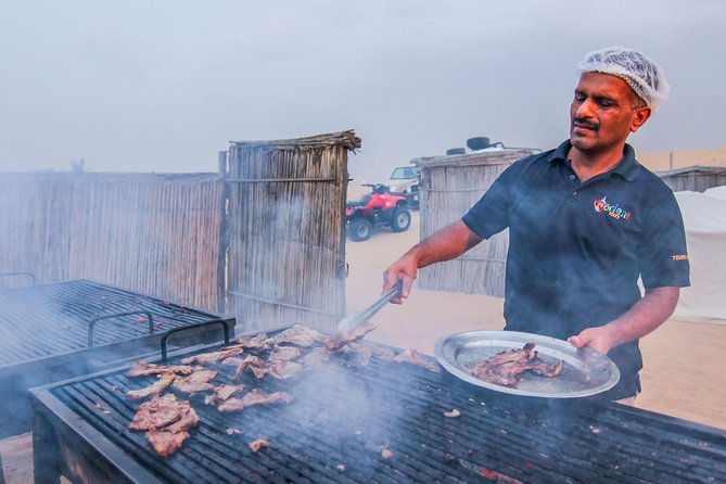 Dubai Private Premium Desert Safari with BBQ Dinner in 4WD - Food rules you should know: vegetarian option, and ask about allergies