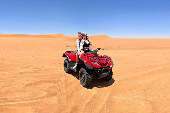Dubai: Quad Bike Safari, Camels, & Camp with BBQ Dinner - The Jeep transfer and the safety briefing you actually need