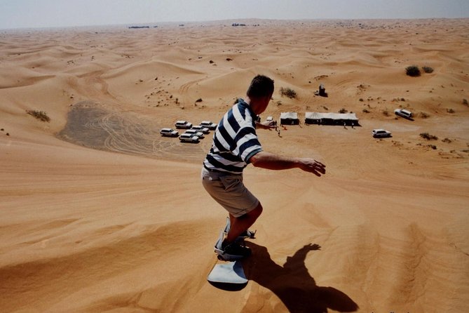 Dubai Red Dune Extreme Desert Safari Adventure With Sand Boarding - The Sandboarding Stop: 15 Minutes on the Peak With a Real Challenge