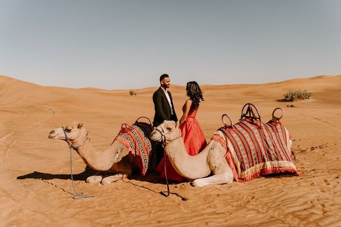Dubai: Red Dunes Desert Safari, Camel ride, Sandboard, Quad Bike - Sunset photo stops, henna, and Arabic coffee at camp