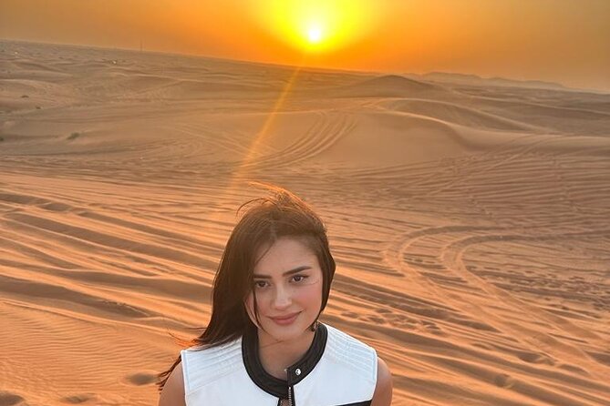 Dubai VIP Desert Safari & Sunset , Camel Ride, Premium dinner - The Evening Shows: Fire Show, Tanura Dance, and Live Music Energy